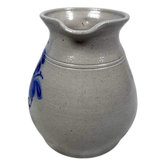 Vintage Eldreth Pottery Large Pitcher Jug Salt Glaze Apple Basket Signed 1995 - Picture 3 of 10